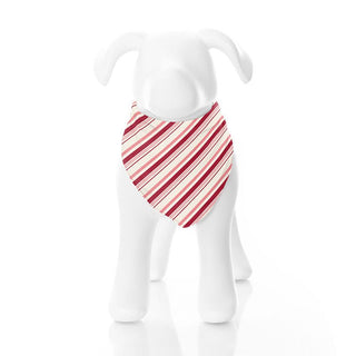 Print Bamboo Dog Bandana - Strawberry Candy Cane Stripe Dog Apparel