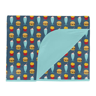 KicKee Pants Print Double Layer Throw Blanket - Deep Sea Cheeseburger