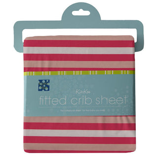 Print Bamboo Fitted Crib Sheet - Hopscotch Stripe - One Size Bed Sheets