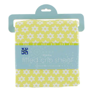 KicKee Pants Print Fitted Crib Sheet - Lime Blossom Stellini