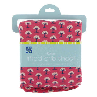 Print Bamboo Fitted Crib Sheet - Red Ginger Mini Trees, One Size Bed Sheets