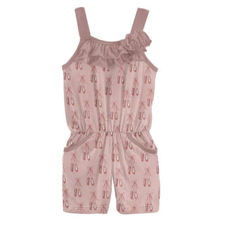 Print Bamboo Flower Romper with Pockets - Baby Rose Ballet KicKee Pants