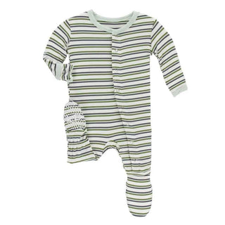 Print Bamboo Footie with Snaps - Boy Fresh Water Stripe Baby & Toddler Sleepwear