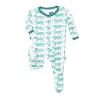 Print Bamboo Footie with Snaps - Natural Leopard Baby & Toddler Sleepwear