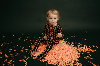 Print Bamboo Footie with 2-Way Zipper - Midnight Candy Corn Baby & Toddler Sleepwear