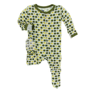 KicKee Pants Print Footie with Snaps - Aloe Tomatoes