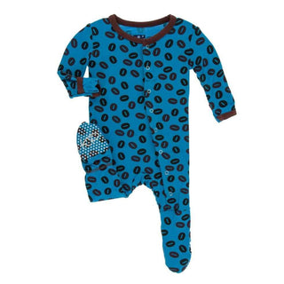 Print Bamboo Footie with Snaps - Amazon Coffee Beans Baby & Toddler Sleepwear