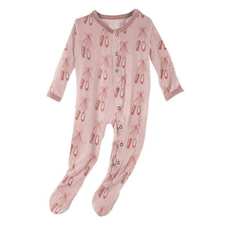 Print Bamboo Footie with Snaps - Baby Rose Ballet Baby & Toddler Sleepwear