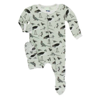 Print Bamboo Footie with Snaps - Birds of Kenya KicKee Pants