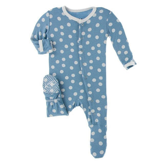 Print Bamboo Footie with Snaps - Blue Moon Snowballs Baby & Toddler Sleepwear