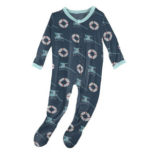 Print Bamboo Footie with Snaps - Deep Sea Lifeguard Baby & Toddler Sleepwear