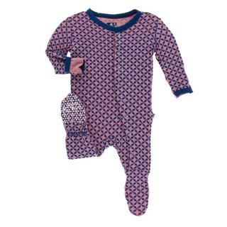 Print Bamboo Footie with Snaps - Desert Rose Taj Mahal Baby & Toddler Sleepwear