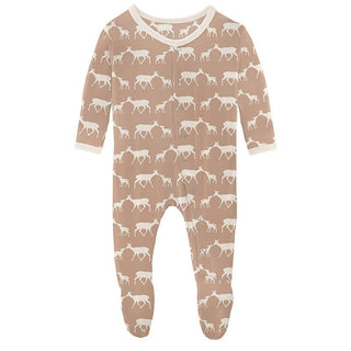 Print Bamboo Footie with Snaps - Doe and Fawn (15ANV) KicKee Pants