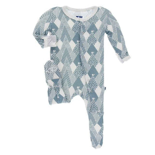 Print Bamboo Footie with Snaps - Dusty Sky Mountains Baby & Toddler Sleepwear