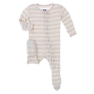 Print Bamboo Footie with Snaps - Everyday Heroes Sweet Stripe Baby & Toddler Sleepwear