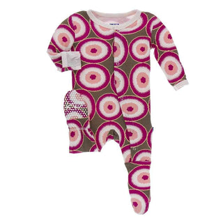 KicKee Pants Print Footie with Snaps - Falcon Agate Slices