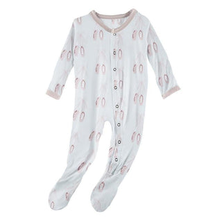 Print Bamboo Footie with Snaps - Fresh Air Ballet Baby & Toddler Sleepwear