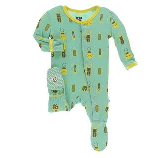 Print Bamboo Footie with Snaps - Glass Beetles Baby & Toddler Sleepwear