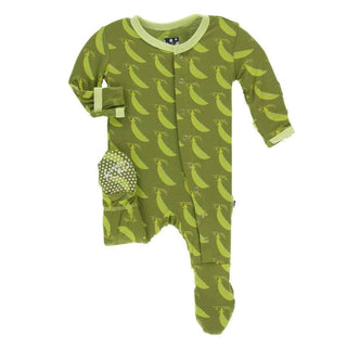 Print Bamboo Footie with Snaps - Grasshopper Sweet Peas Baby & Toddler Sleepwear