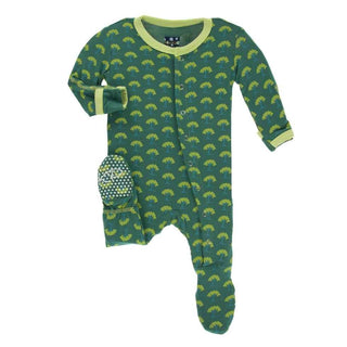 Print Bamboo Footie with Snaps - Ivy Mini Trees Baby & Toddler Sleepwear