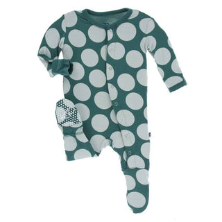 Print Bamboo Footie with Snaps - Ivy Mod Dot Baby & Toddler Sleepwear