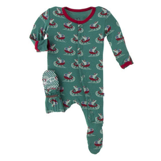 Print Bamboo Footie with Snaps - Ivy Sled Baby & Toddler Sleepwear