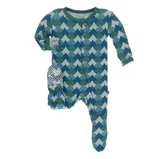 Print Bamboo Footie with Snaps - Ivy Waves Baby & Toddler Sleepwear