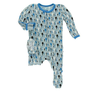 KicKee Pants Print Footie with Snaps - Jade Garden Tools