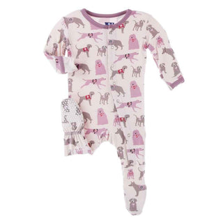 Print Bamboo Footie with Snaps - Macaroon Canine First Responders Baby & Toddler Sleepwear