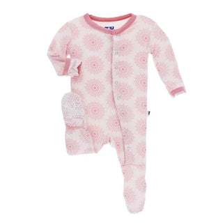 Print Bamboo Footie with Snaps - Macaroon Mandala Baby & Toddler Sleepwear