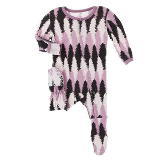 Print Bamboo Footie with Snaps - Midnight Forestry Baby & Toddler Sleepwear