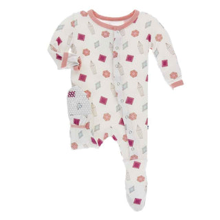 Print Bamboo Footie with Snaps - Natural Gems Baby & Toddler Sleepwear