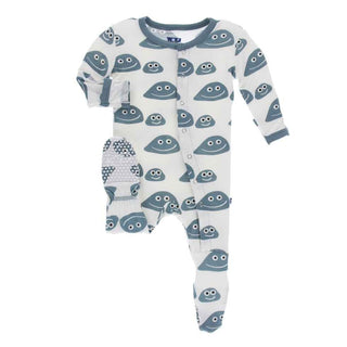 Print Bamboo Footie with Snaps - Natural Pet Rocks Baby & Toddler Sleepwear