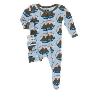 Print Bamboo Footie with Snaps - Pond Volcano Baby & Toddler Sleepwear