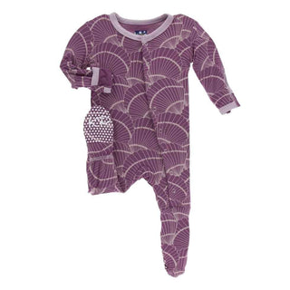 Print Bamboo Footie with Snaps - Shell Fossils Baby & Toddler Sleepwear