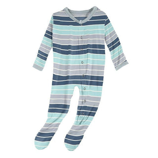 Print Bamboo Footie with Snaps - Sport Stripe Baby & Toddler Sleepwear