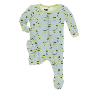 Print Bamboo Footie with Snaps - Spring Sky Scooter Baby & Toddler Sleepwear