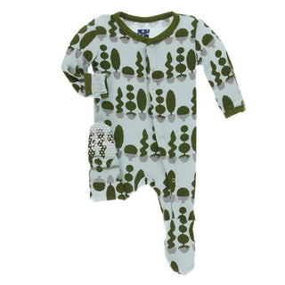 KicKee Pants Print Footie with Snaps - Spring Sky Villa Garden