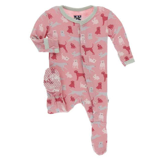 Print Bamboo Footie with Snaps - Strawberry Domestic Animals Baby & Toddler Sleepwear