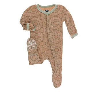 Print Bamboo Footie with Snaps - Suede Bead Art Baby & Toddler Sleepwear