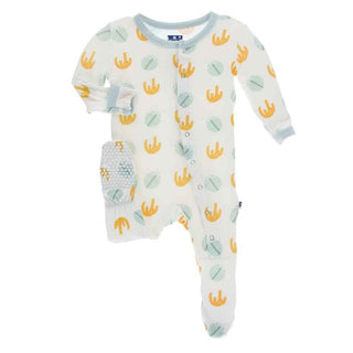 Print Bamboo Footie with Snaps - Trilobites Baby & Toddler Sleepwear