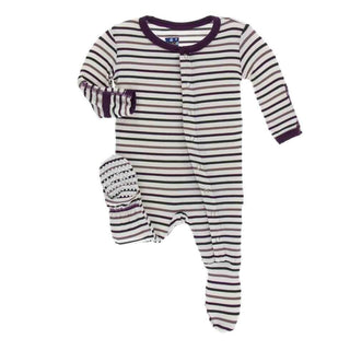 Print Bamboo Footie with Snaps - Tuscan Vineyard Stripe Baby & Toddler Sleepwear