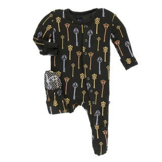 Print Bamboo Footie with Snaps - Victorian Keys Baby & Toddler Sleepwear