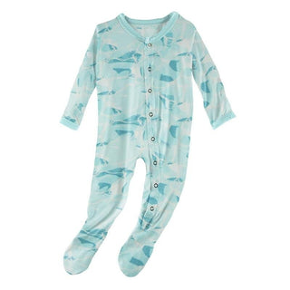 Print Bamboo Footie with Snaps - Water Baby & Toddler Sleepwear