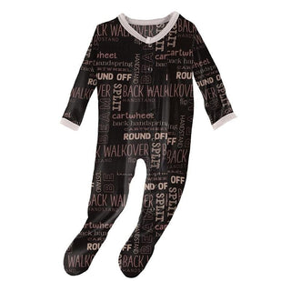 Print Bamboo Footie with Snaps - Zebra Gymnastics Baby & Toddler Sleepwear