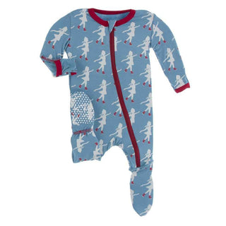 KicKee Pants Print Footie with Zipper - Blue Moon Ice Skater