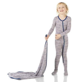 Print Bamboo Footie with Zipper - Feather Heroes in the Air Baby & Toddler Sleepwear