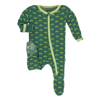 Print Bamboo Footie with Zipper - Ivy Mini Trees Baby & Toddler Sleepwear