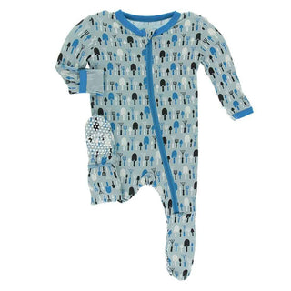 Print Bamboo Footie with Zipper - Jade Garden Tools Baby & Toddler Sleepwear