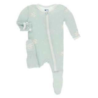 Print Bamboo Footie with Zipper - Spring Sky Full Moon Baby & Toddler Sleepwear